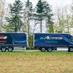 40 Tonnen Gesamtgewicht: batterieelektrischer eActros fährt jetzt mit Anhänger im Nordschwarzwald
Gross total weight of 40 tons: the battery-powered eActros now on the road in the northern Black Forest with a trailer