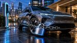 Ilustração carro elétrico com cadeado